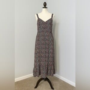 J.Crew Floral sleeveless linen blend maxi dress. Size 12